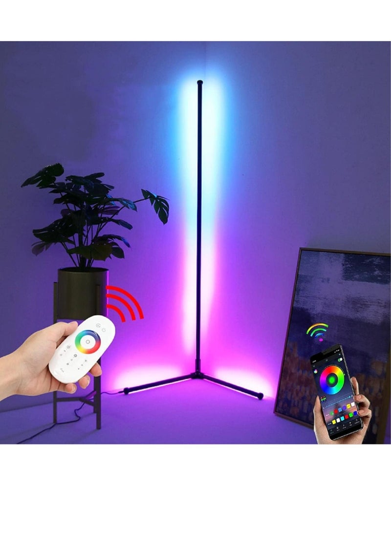 ELTRAZONE Corner Floor Lamp  Modern RGB Corner Lamp  356 Mood Lighting Modes  Dimmable 20W LED Corner Lamp  Tall Minimalist Floor Lamp  Metal Color Changing LED Corner Light - Image 1