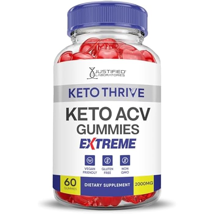 Justified Laboratories (3 Pack Keto Thrive Keto ACV Gummies Extreme 2000MG Keto Thrive Keto Gummies Apple Cider Vinegar Formulated with Pomegranate Beet Juice Powder B12 Vegan Non GMO 180 Gummys - Image 5