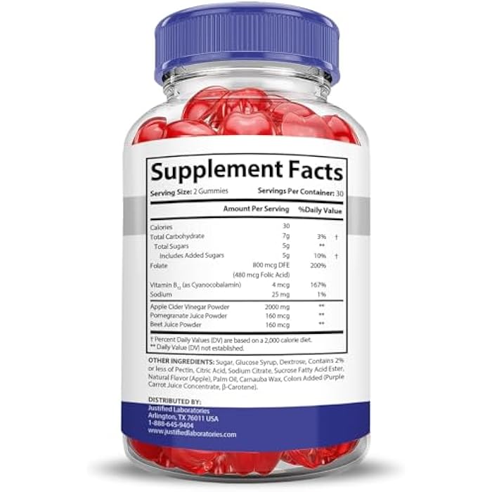 Justified Laboratories (3 Pack Keto Thrive Keto ACV Gummies Extreme 2000MG Keto Thrive Keto Gummies Apple Cider Vinegar Formulated with Pomegranate Beet Juice Powder B12 Vegan Non GMO 180 Gummys - Image 2