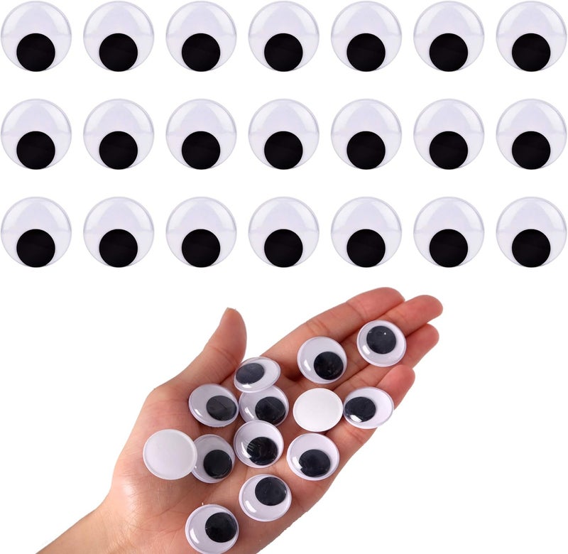 BEADNOVA Black Wiggle Googly Eyes Wobbly Eyes with Self Adhesive Sticker for DIY Craft Scrapbooking 20mm 200pcs - Image 1