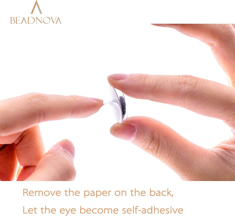 BEADNOVA Black Wiggle Googly Eyes Wobbly Eyes with Self Adhesive Sticker for DIY Craft Scrapbooking 20mm 200pcs - Image 3