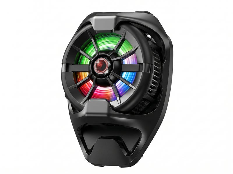 Memo Black Smartphone Cooler Model DL22 with RGB Fan & Adjustable Design for Gaming & Live Streaming Cooling - Image 1