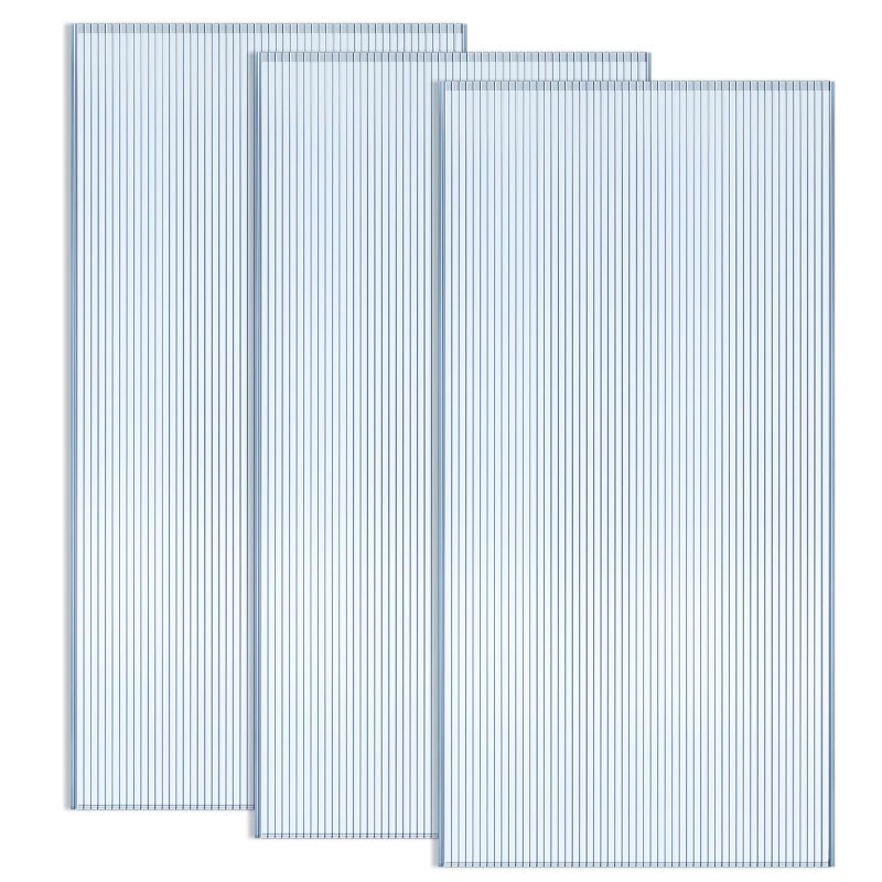 Hotop 3 Pcs Polycarbonate Greenhouse Panels Double Layer Polycarbonate Panels Waterproof UV Protected Sheet Corrugated Plastic Roof Greenhouse Replacement Cover (4' X 2' X 0.24") - Image 1