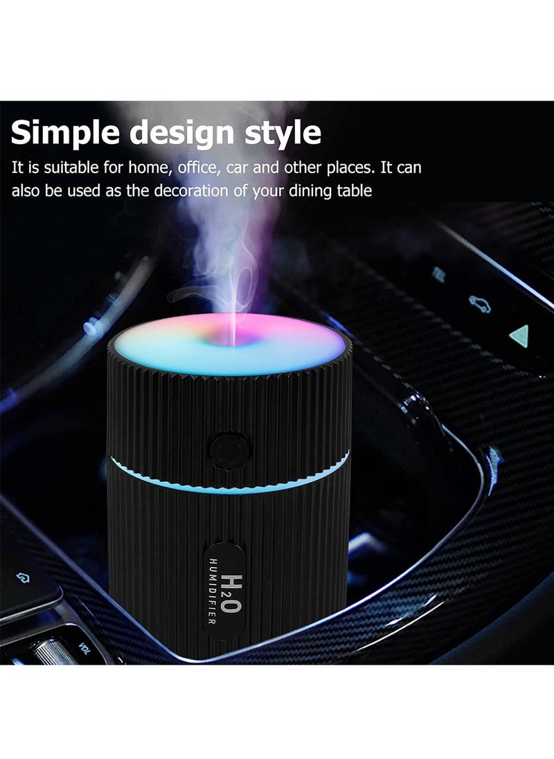 USB Charging Portable Air Humidifier With LED Night Lamp 220ml Black
