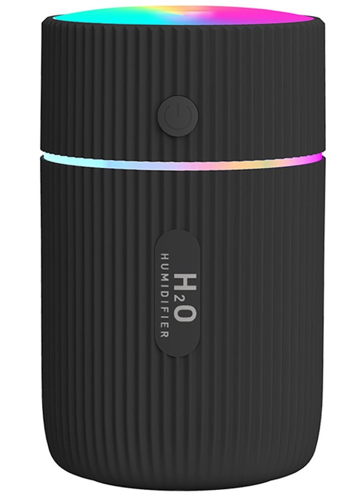 USB Charging Portable Air Humidifier With LED Night Lamp 220ml Black