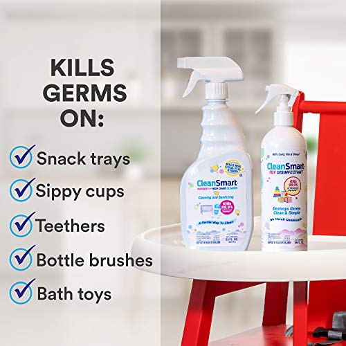 CleanSmart Nursery & High Chair Cleaner, 23 Ounce Bottle (Pack of 2), Hypochlorous Naturally Kills 99.9% of Viruses like RSV & Flu with Zero Residue - Image 4