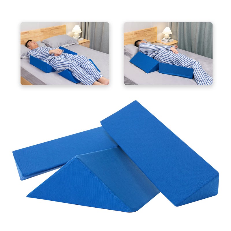 Fanwer Positioning Wedge Pillow for Side Sleeping (3 in 1), 40 Degree Triangle Bed Wedges & Body Positioners for Back Pain, Preventing Bedsores, After Surgery, Knees Elevated, Pregnancy - Image 1