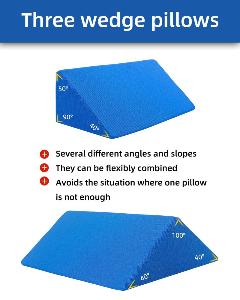 Fanwer Positioning Wedge Pillow for Side Sleeping (3 in 1), 40 Degree Triangle Bed Wedges & Body Positioners for Back Pain, Preventing Bedsores, After Surgery, Knees Elevated, Pregnancy - Image 4