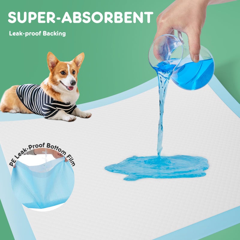 DUMOS 100 Count Puppy Pads for Dogs, 22" x 22" Potty Puppy Training Pad, Dog Cat Pee Pads, Super Absorbency Disposable Pet Leakproof Quick Drying Pad - Image 2