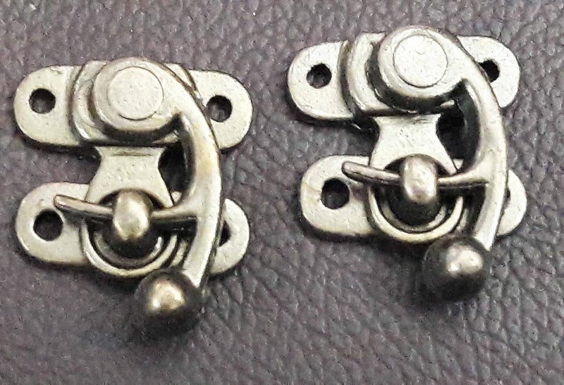 Tia Small Metal Bronze Colour LockBuckleLatchHookSwing Clasp for Wood JewelleryGift Box Small DIY Works with Screws HeavyBronzeLatch38x26mm 10Pcs - Image 2