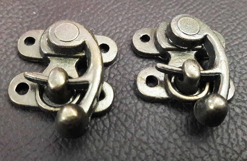 Tia Small Metal Bronze Colour LockBuckleLatchHookSwing Clasp for Wood JewelleryGift Box Small DIY Works with Screws HeavyBronzeLatch38x26mm 10Pcs - Image 3