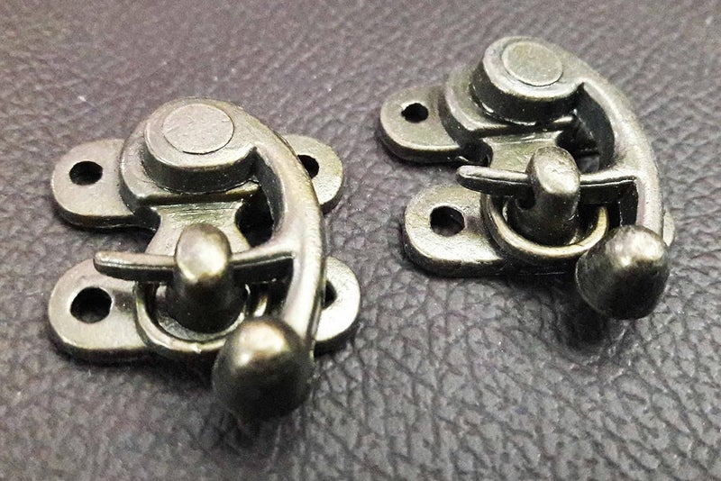 Tia Small Metal Bronze Colour LockBuckleLatchHookSwing Clasp for Wood JewelleryGift Box Small DIY Works with Screws HeavyBronzeLatch38x26mm 10Pcs - Image 1