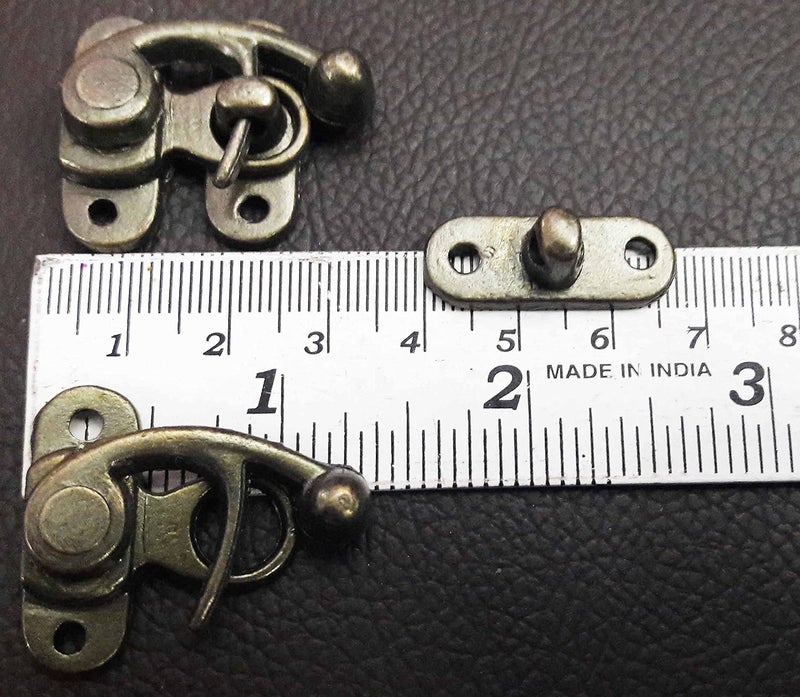 Tia Small Metal Bronze Colour LockBuckleLatchHookSwing Clasp for Wood JewelleryGift Box Small DIY Works with Screws HeavyBronzeLatch38x26mm 10Pcs - Image 4