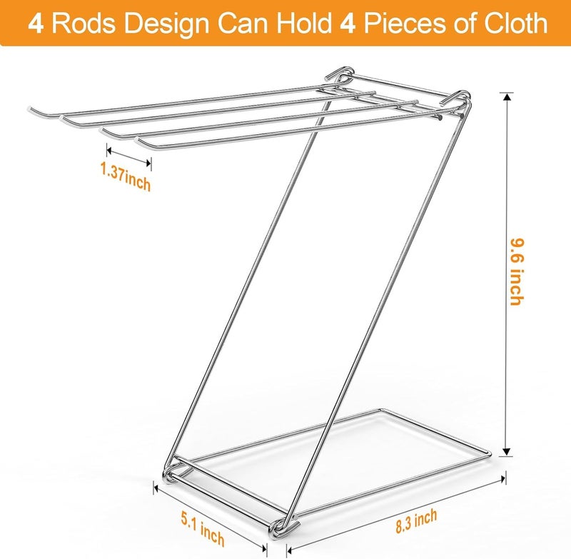 Seropy Kitchen Towel Holder, 4-Arm Kitchen Towel Rack for Drying Dishcloths Hand Towels, Foldable Free Standing Hand Towel Holder for Countertop Bathroom Kitchen Organization RV Essentials, 2 Pack - Image 2