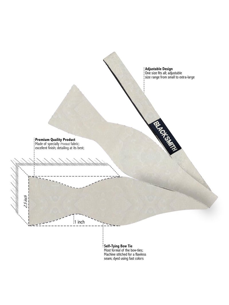 Blacksmith Black Self Tie Bowtie for Men - Image 5