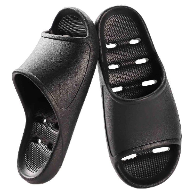GETOEU Shower Shoes for Women and Men Massage Pool Slides Soft Cushioned Anti-Slip Slides Slippers Comfort Arch Support Quick Drying Shower Shoes with Drain Holes Bathroom Slide Sandals - Image 1
