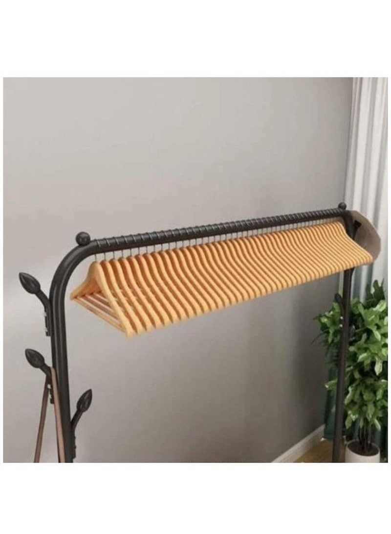 Clothes Storage Rack Floor Hanger Crossbar with 4 Branches Black - Image 3