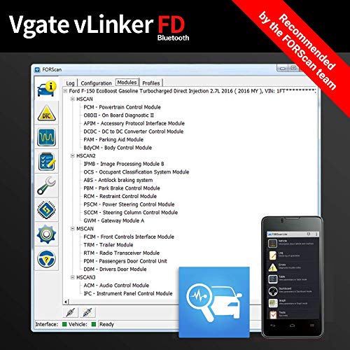 Vgate vLinker FD OBD2 Bluetooth Car Code Reader, OBD2 Diagnostic Scanner for Android & Windows - Made for FORScan - Image 2