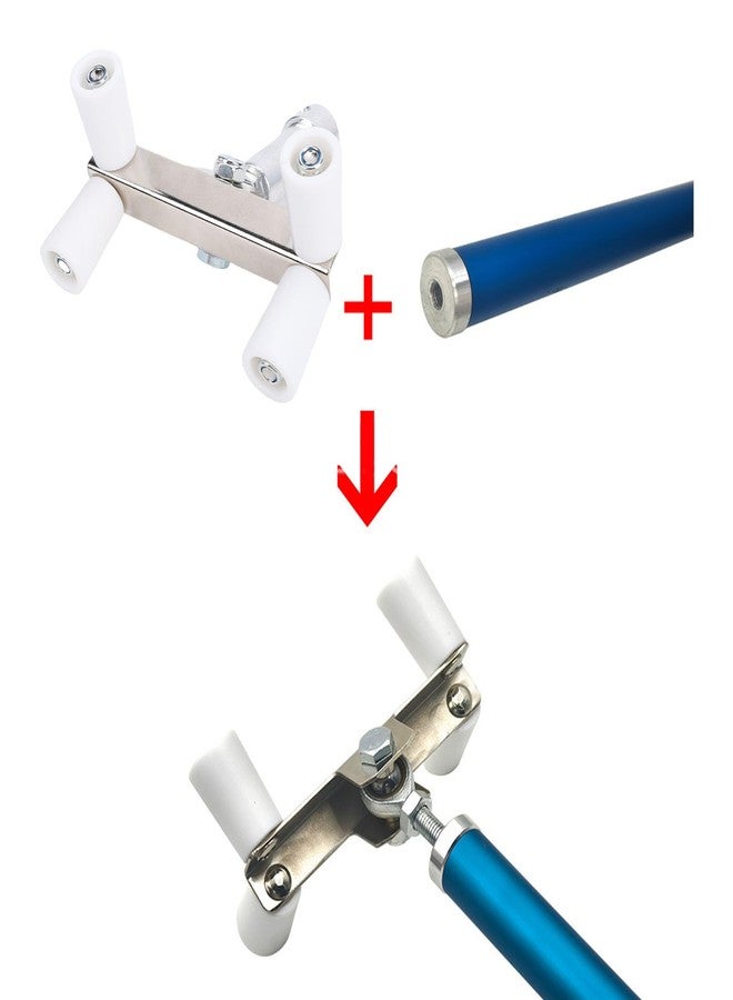 Zunate Drywall Outside Corner Bead Roller, 1/2 Inch Threaded Stainless Steel External Corner Applicator for Mud Squeezing, PTFE Roller Head Fits Extension Poles - Image 3