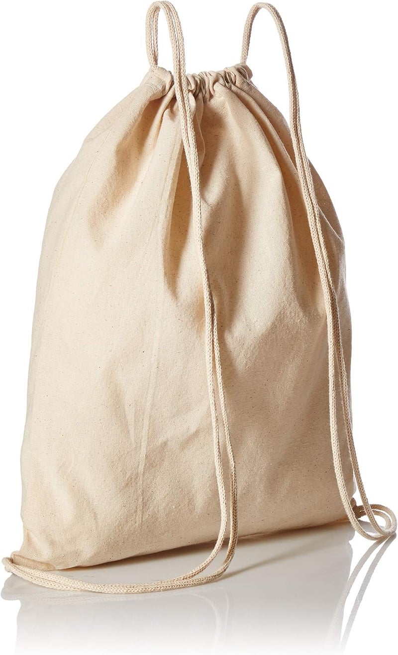 TBF 12 Pack Bulk Cotton Canvas Drawstring Backpack Bags 14 W x 18 H  Perfect for DIY Crafts Events  More - Image 2
