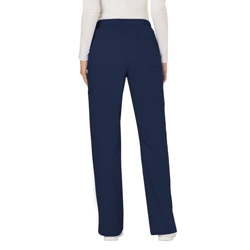 Cherokee Scrubs for Women Mid Rise Moderate Flare Drawstring Pant with 5 Pockets, Ultra Soft & Breathable Fabric - WW120 - WW120, S, Navy - Image 2