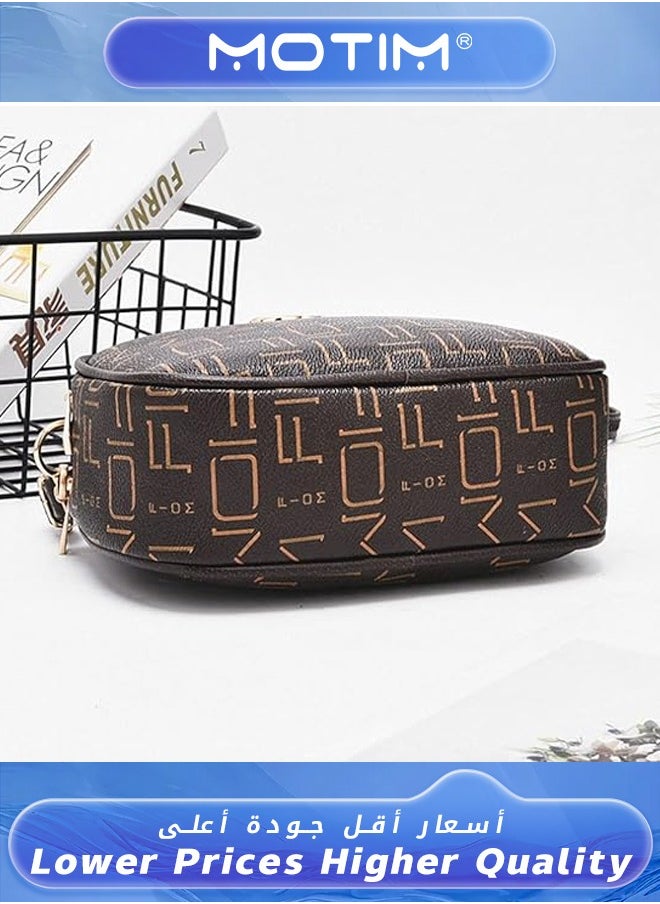 Motim Women's Single Shoulder Cross-slung Small Bag Purse Soft Leisure Large Capacity Multilayer Zipper Mobile Phone Small Round Bag  - Image 3