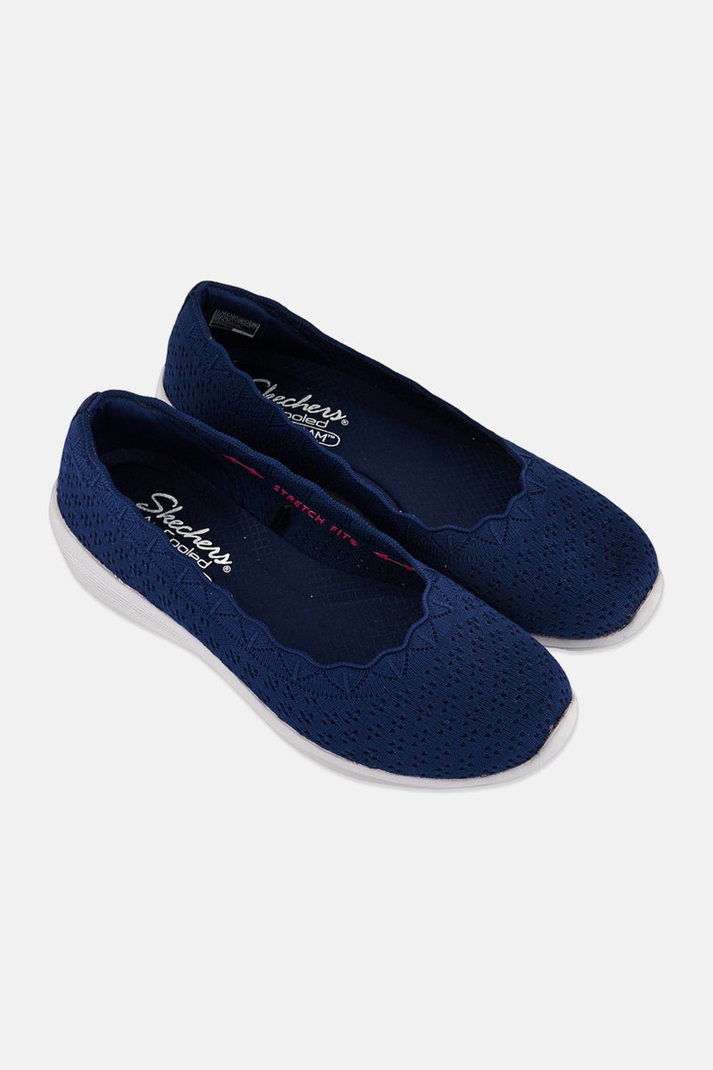 SKECHERS أحذية مشي نسائية آريا ديسكو سليب أون، كحلي - Image 4