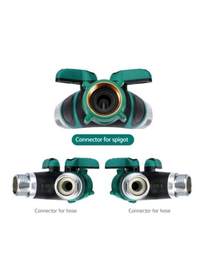 Loquat 2 Way Y Hose Connector Black/Green/Silver 10x10x6cm - Image 2