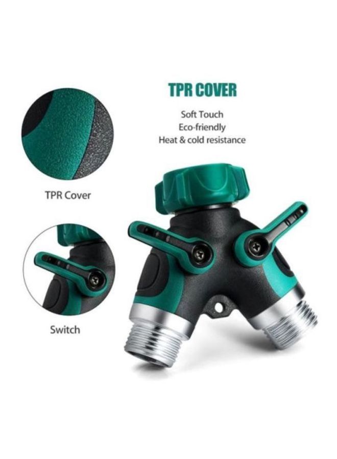 Loquat 2 Way Y Hose Connector Black/Green/Silver 10x10x6cm - Image 4