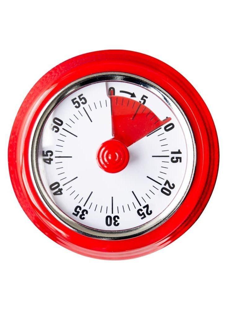 Y&D Mechanical Kitchen Countdown Timer with Magnetic Back 60-Minute Visual for Kids Toddlers Teacher Time Management Tool Classroom Study (Red) - Image 2