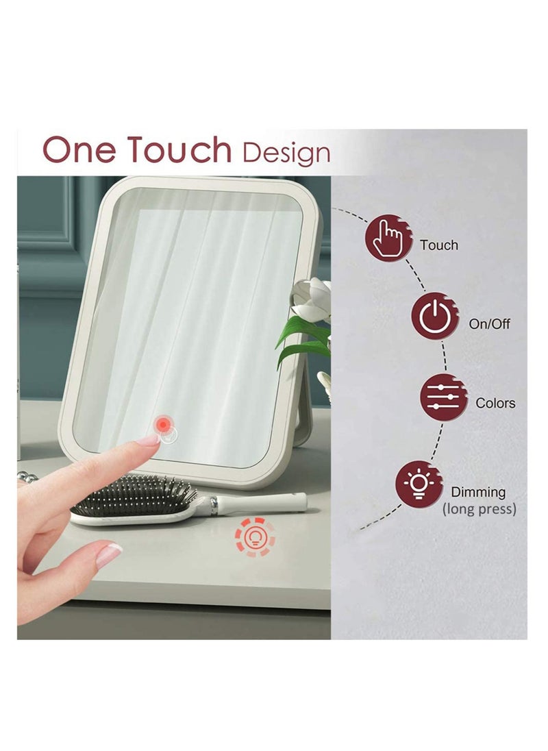KASTWAVE - Makeup Mirror with Light and Magnifying, Lighted Vanity with Touch Screen Dimmable, Intelligent Switch, Portable and Foldable Stand Makeup Mirror for Tabletop, Bathroom 3 Color - Image 1