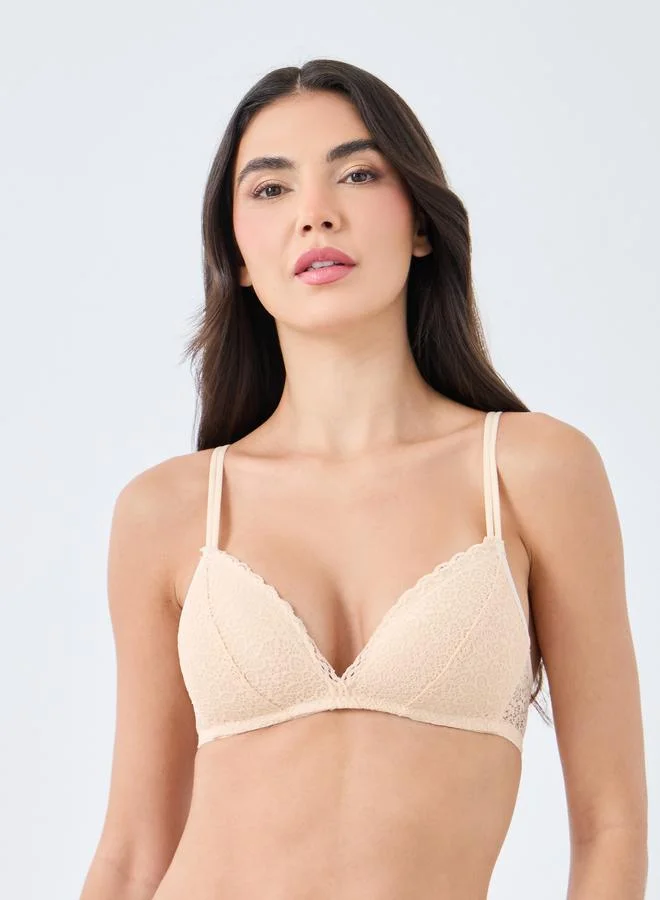 Styli Pack of 3 - Double Strap Padded Non-Wired Lace Bra