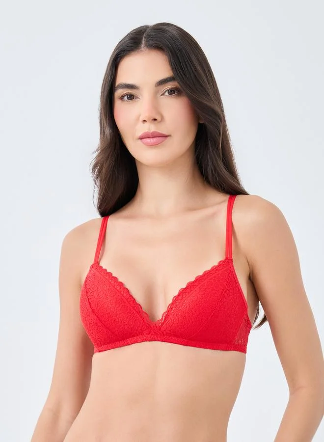 Styli Pack of 3 - Double Strap Padded Non-Wired Lace Bra