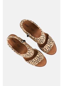 TOMS Women Majorca Cutout Animal Print Zipper Up Sandals, Tan  - Image 4