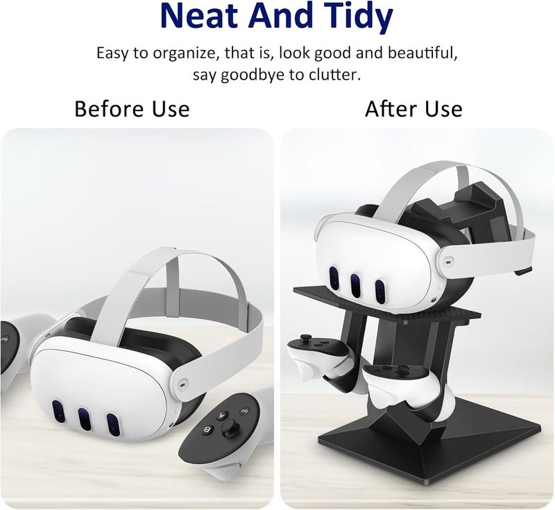 okcsc VR Desktop Monitor Storage Stand for Oculus Quest / Quest2 /Meta Quest 3/Meta Quest Pro Virtual Reality Headset and Grip Desktop Stand Storage Holder-Black - Image 5