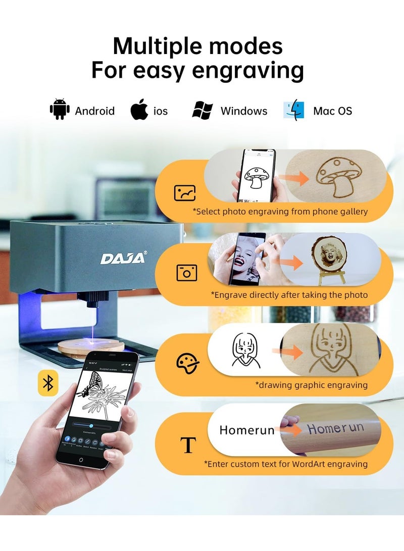 داجا أداة حفر بالليزر DJ6 مزودة بأعمدة أعلى وجهاز حفر بالليزر محمول يدعم نظام الكسب/المحمول/قاطع الليزر دون اتصال (منطقة العمل 3.15*3.15 بوصة) - Image 5