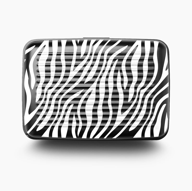 محافظ ÖGON الذكية - محفظة ستوكهولم ألومنيوم - حافظة بطاقات ائتمان بحماية RFID - سعة 10 بطاقات وتذاكر، نقش حمار وحشي، مقاس واحد للجميع، معاصر - Image 3