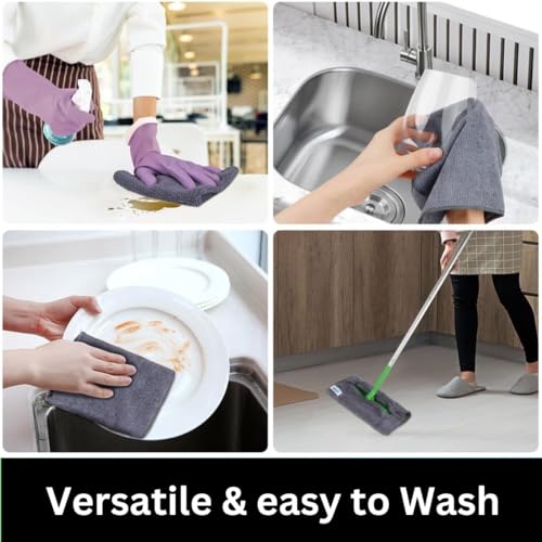 Showstopper Microfiber Cleaning Cloth,12 Pack Cleaning Rag,Cleaning Towels (Grey, 30cm X 30cm) - Image 4