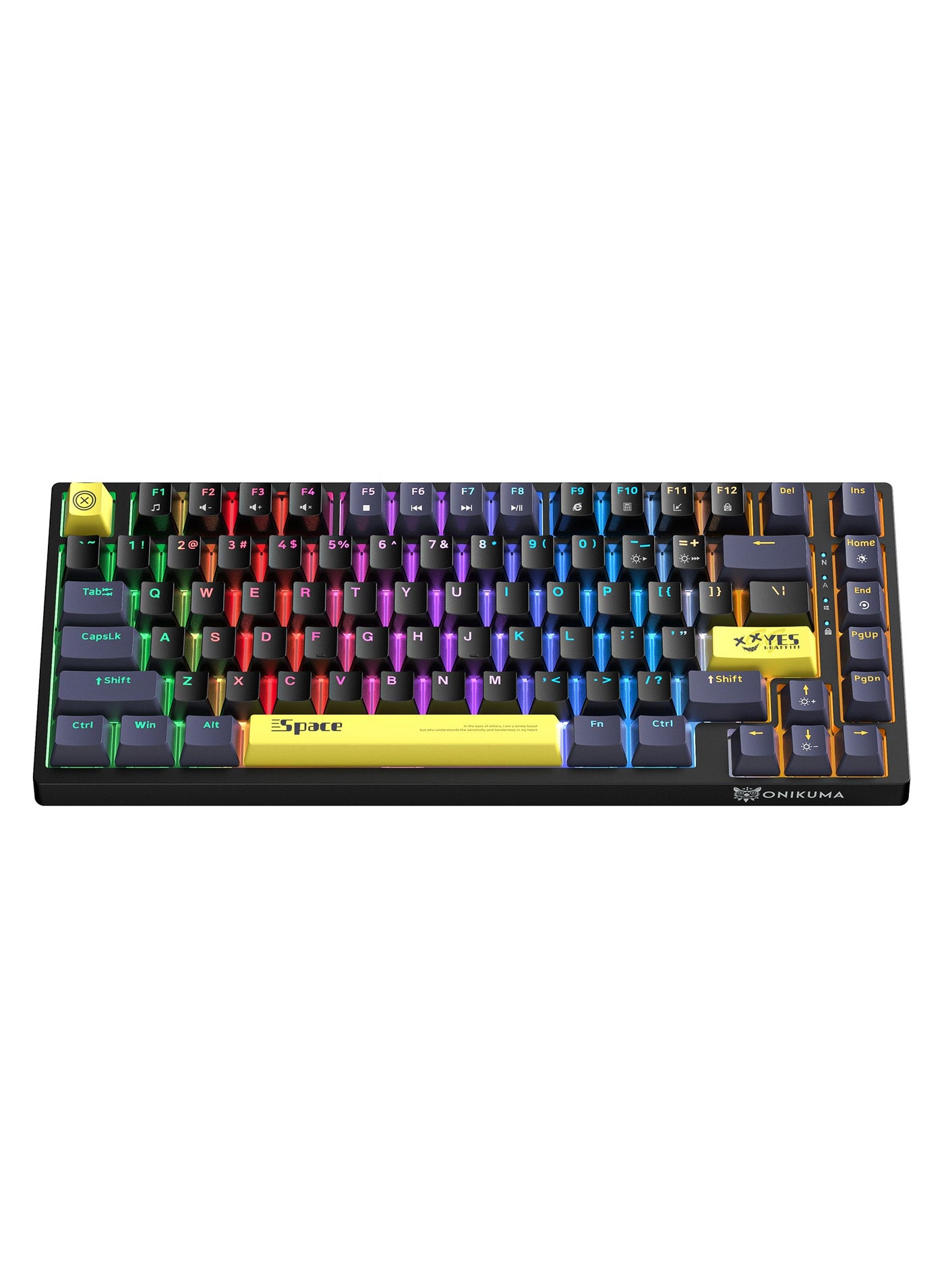 onikuma G52 82 Keys Wired Gaming Keyboard,Mechanical Keyboard Brown Switch RGB Backlit Suitable For Computer/Ps4/Xbox Gamers