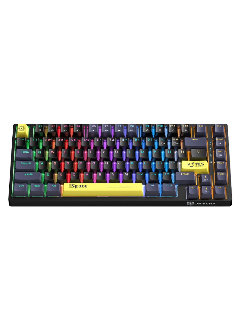 onikuma - G52 82 Keys Wired Gaming Keyboard,Mechanical Keyboard Brown Switch RGB Backlit Suitable For Computer/Ps4/Xbox Gamers - Image 1