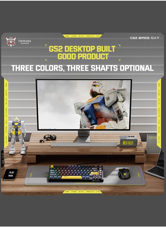 onikuma - G52 82 Keys Wired Gaming Keyboard,Mechanical Keyboard Brown Switch RGB Backlit Suitable For Computer/Ps4/Xbox Gamers - Image 1