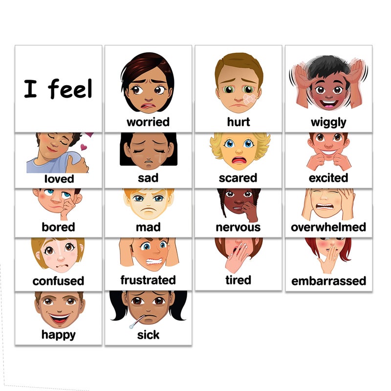 SchKIDules Feelings Accessory Pack: 17 Feelings Magnets and an I Feel Sentence Starter (English) - Image 2