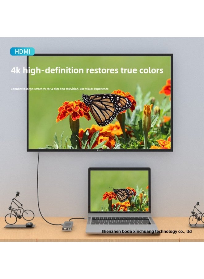 Hot-selling Docking Station Typec Multi-interface Hub Screen USB3.0HUB Computer Hdtv Vga Expansion-Number Of Interfaces:1 Five In One  - Image 4