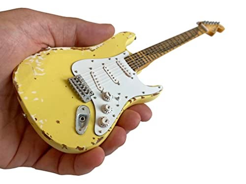 AXE HEAVEN Yngwie Malmsteen Mini Fender Strat Heavily Worn Olympic White Finish Guitar Model Replica - Image 1