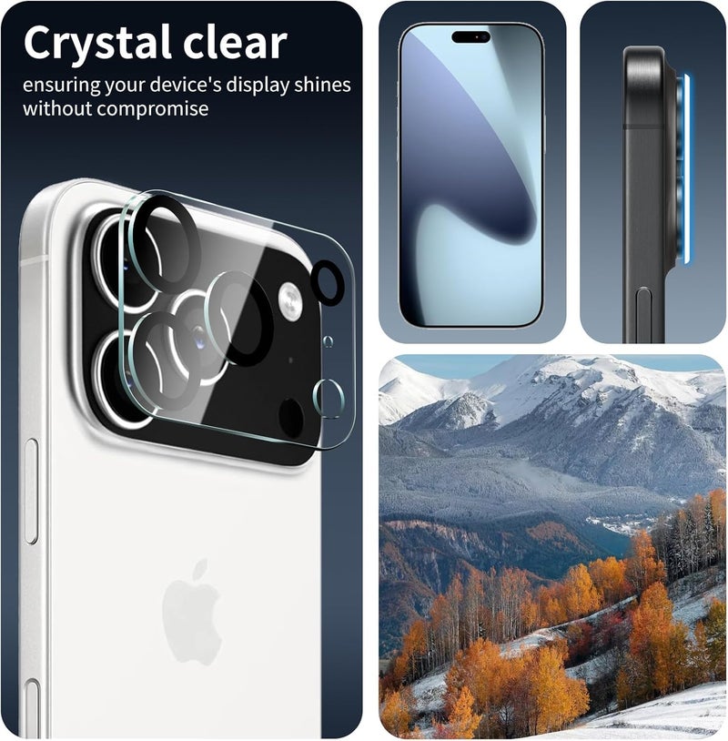 OpenTech ® Premium Camera Lens Protector Tempered Glass Compatible For iPhone 17 Pro With Edge To Edge Coverage (Full Transparent) (Pack of Two) - Image 5
