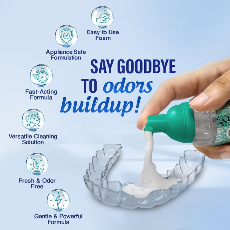 GuruNanda Retainer Cleaner Set â€“ Ultrasonic & UV Cleaning Pod & Aligner Cleaning Foam, Deep Clean & Odor Neutralization for Retainers, Aligners, Dentures & Mouthguards - Image 4