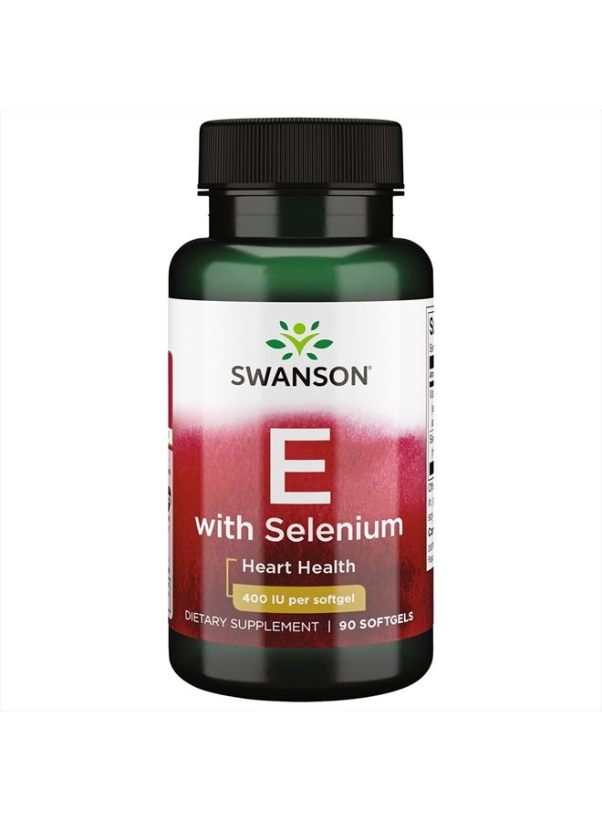 SWANSON فيتامين E وسيلينيوم 90 كبسولة لينة - Image 1