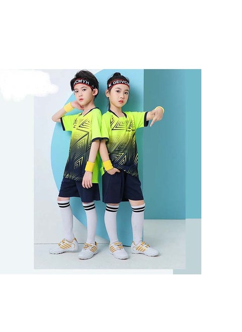 New two-piece soccer suit for children and adults printed gradual change color quick-drying sports jerseys game training uniforms