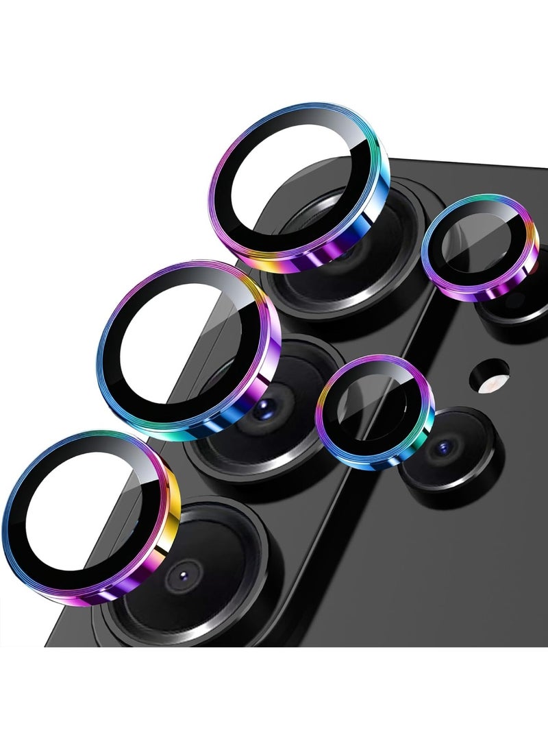 Adando for Samsung Galaxy S26 Ultra Camera Lens Protector, [Not Easy to Break] [Strong Adsorption] Optical Grade Tempered Glass + Metal Individual Ring Scratch-Resistance Camera Screen Cover (Colourful) - Image 1