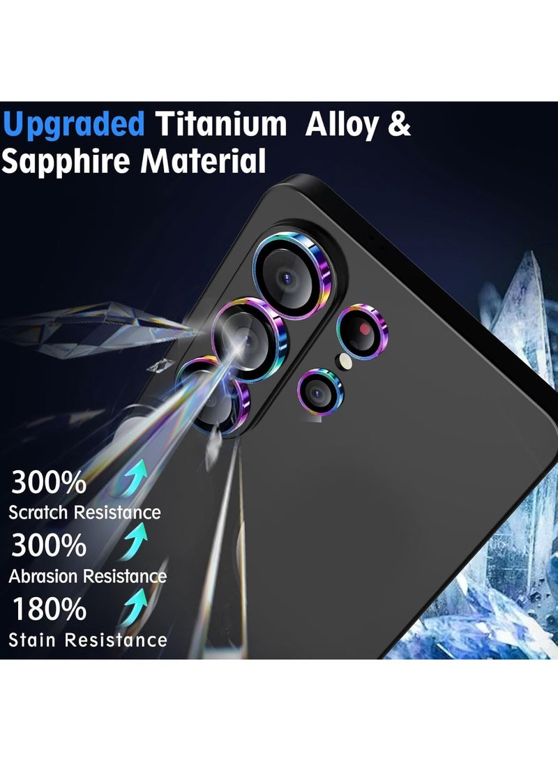 Adando for Samsung Galaxy S26 Ultra Camera Lens Protector, [Not Easy to Break] [Strong Adsorption] Optical Grade Tempered Glass + Metal Individual Ring Scratch-Resistance Camera Screen Cover (Colourful) - Image 4